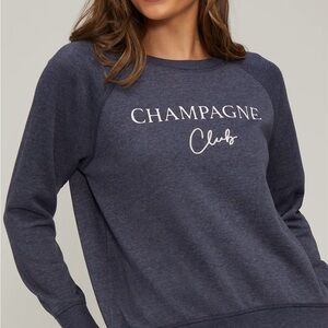 Champagne Club Keely Raglan Sweatshirt, Crewneck Sz M